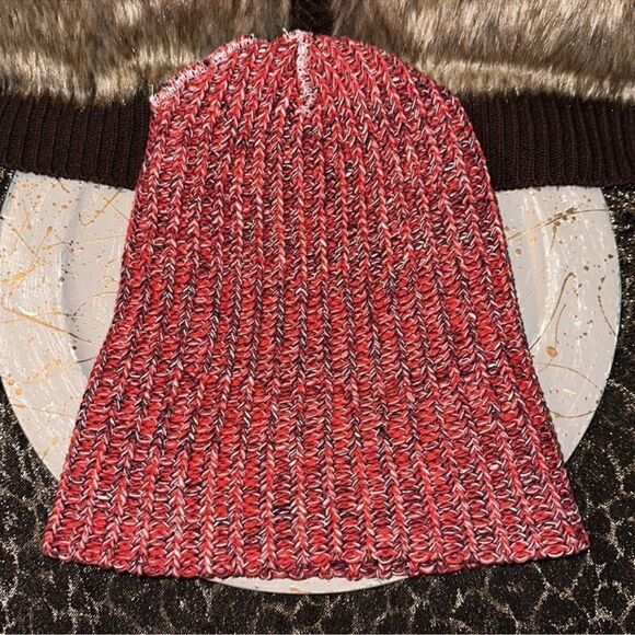 Love Your Melon OS Red Blue White Chunky Knit Slouchy Beanie Hat main image 11